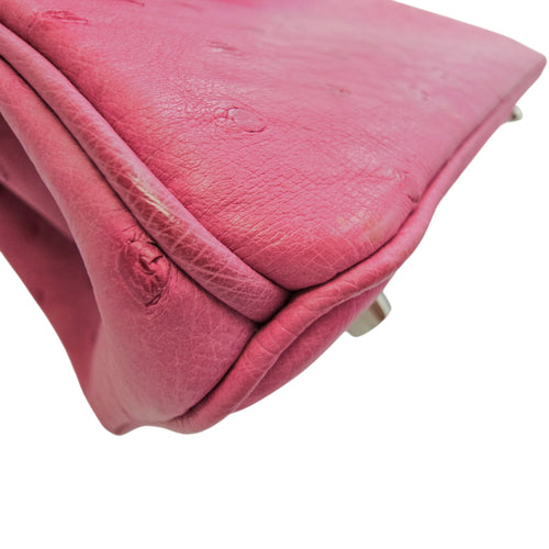 Birkin 25 Fuchsia in Ostrich Palladium hardware