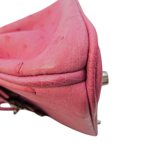 Birkin 25 Fuchsia in Ostrich Palladium hardware