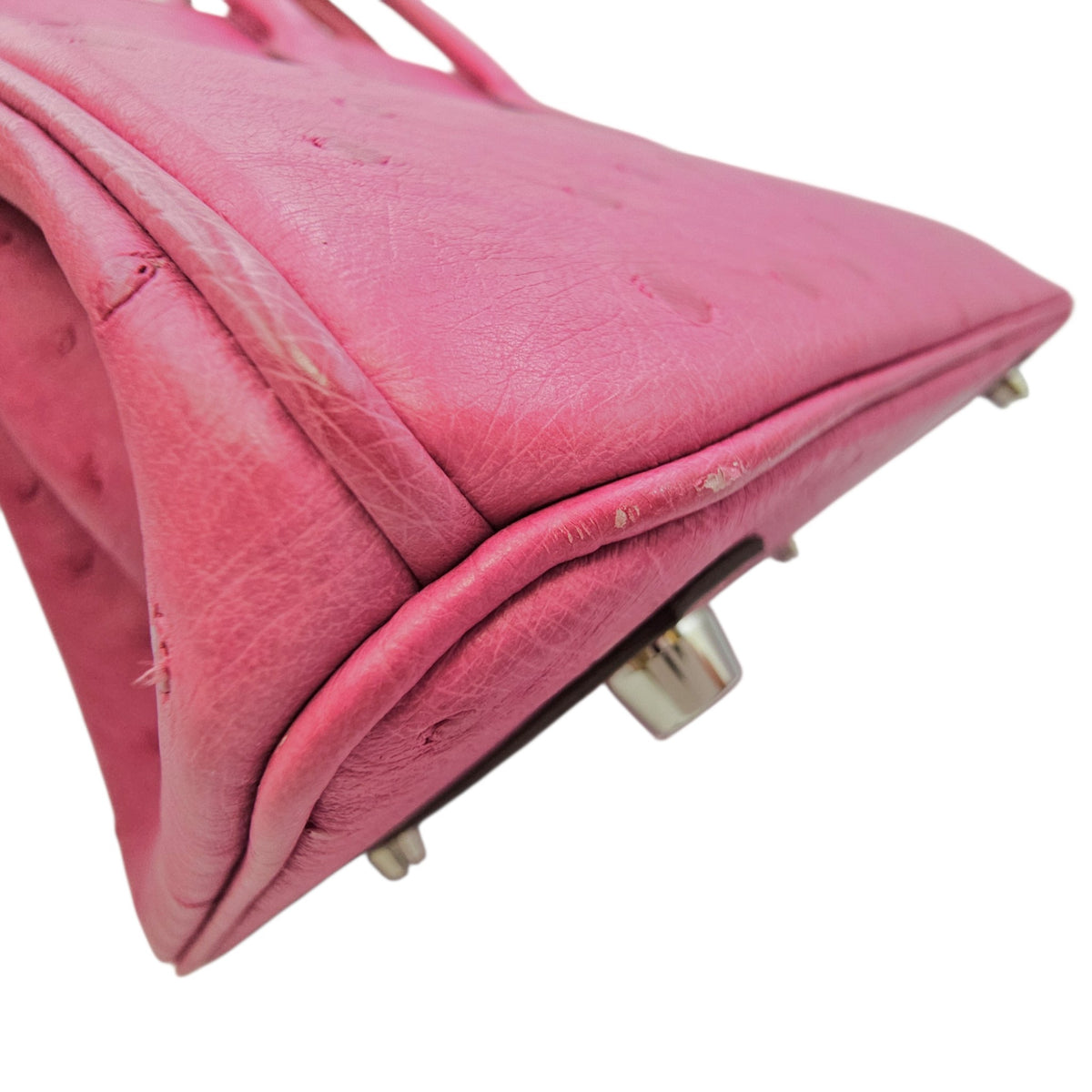 Birkin 25 Fuchsia in Ostrich Palladium hardware
