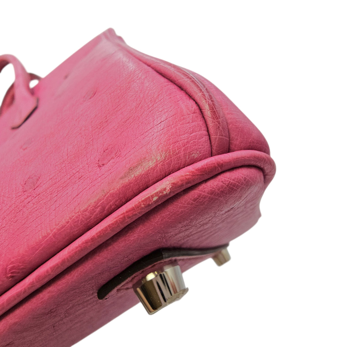 Birkin 25 Fuchsia in Ostrich Palladium hardware