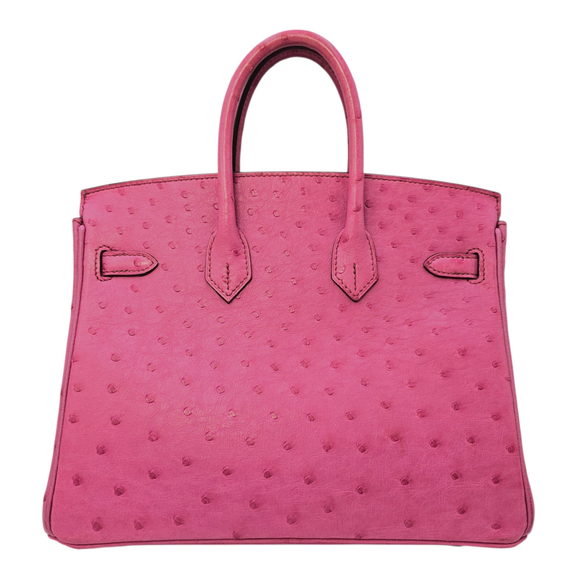 Birkin 25 Fuchsia in Ostrich Palladium hardware