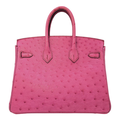 Birkin 25 Fuchsia in Ostrich Palladium hardware