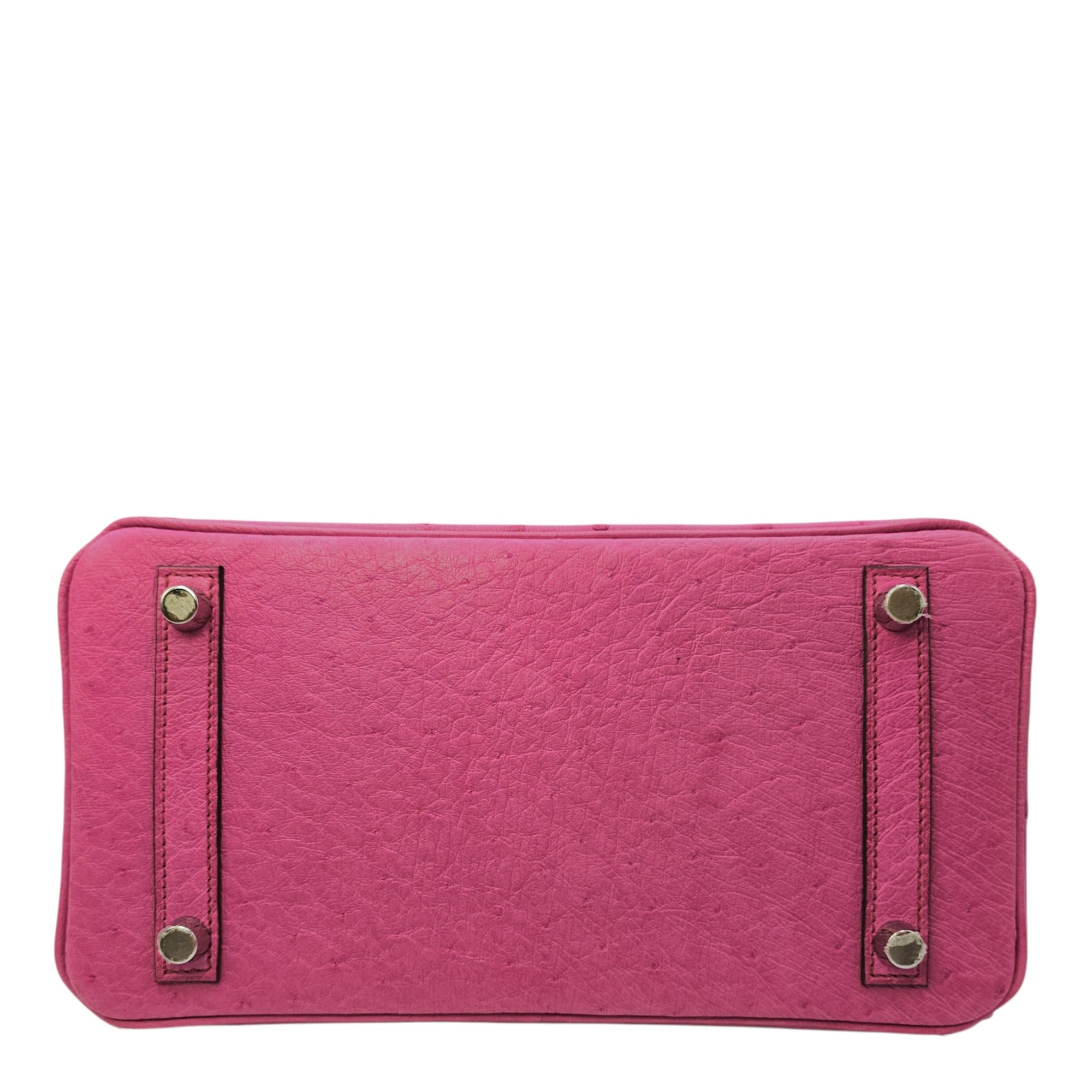 Birkin 25 Fuchsia in Ostrich Palladium hardware