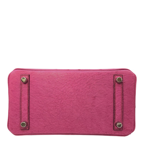 Birkin 25 Fuchsia in Ostrich Palladium hardware