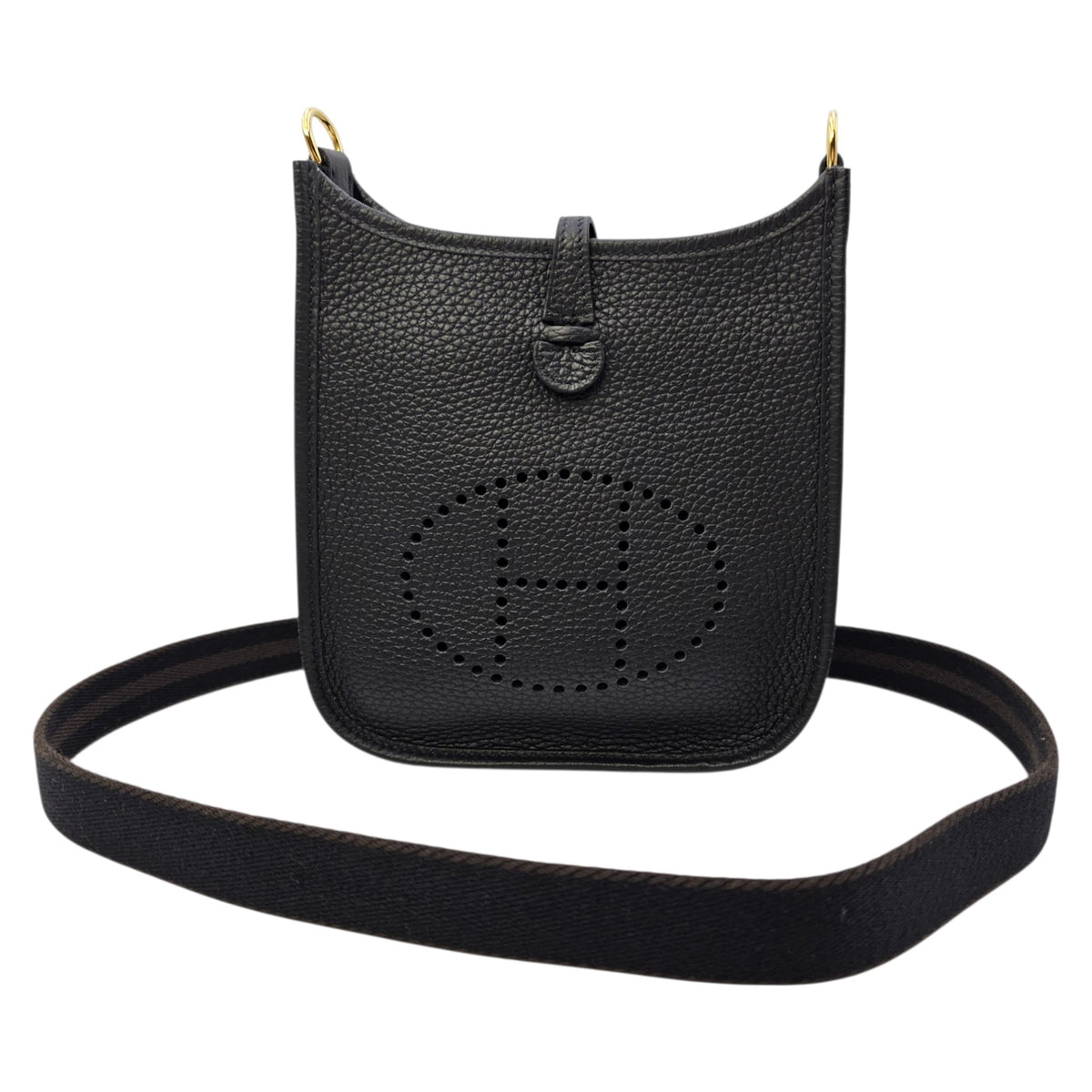 Evelyne Mini Noir in Clemence Gold hardware
