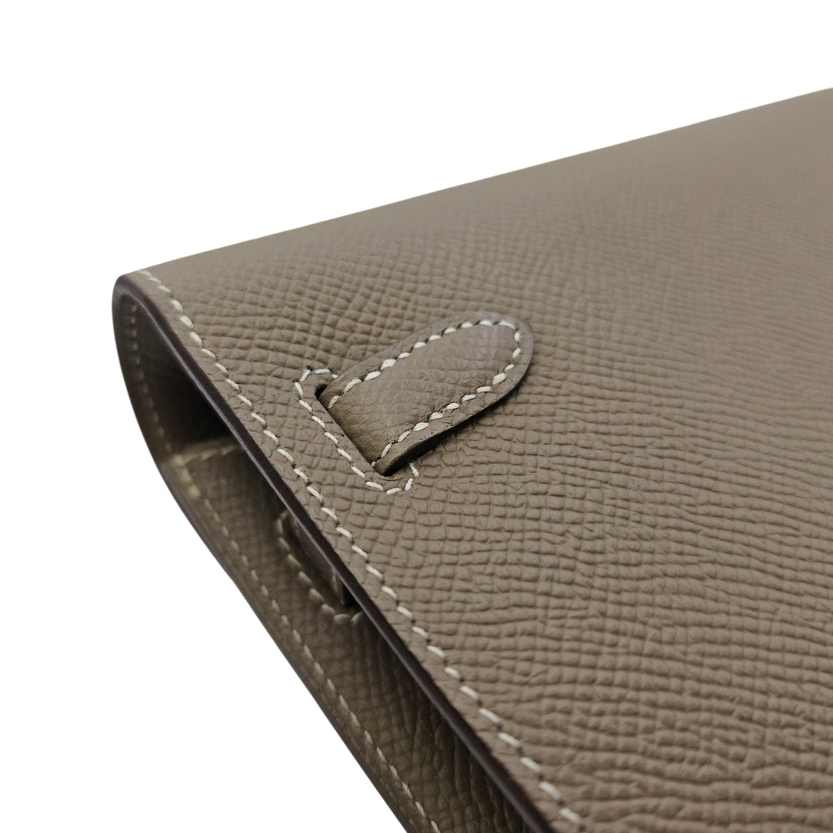 Kelly To Go  Étoupe Wallet in Epsom Palladium hardware