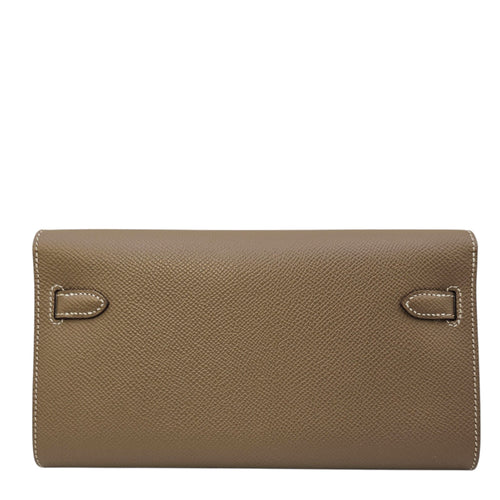 Kelly To Go  Étoupe Wallet in Epsom Palladium hardware