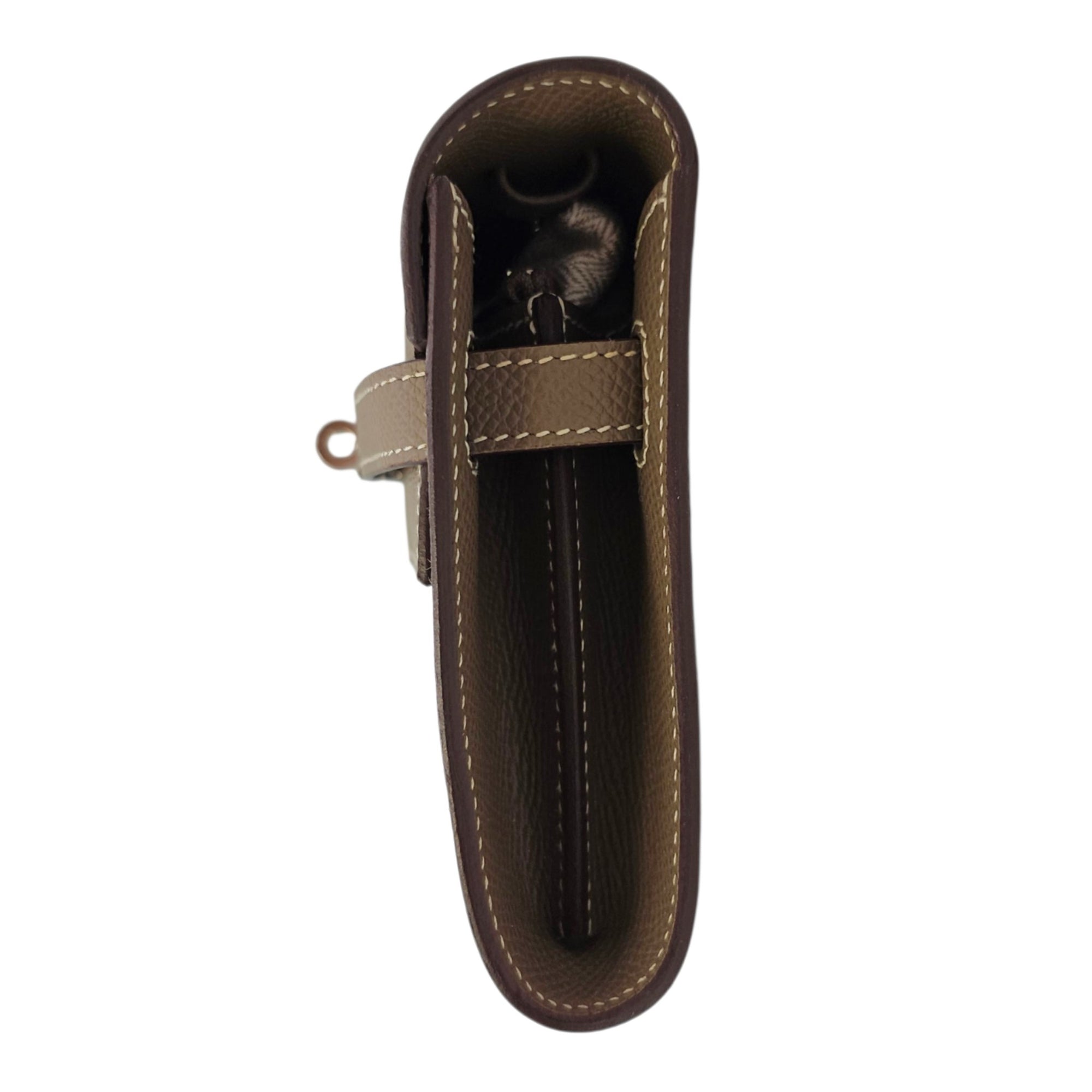 Kelly To Go  Étoupe Wallet in Epsom Palladium hardware