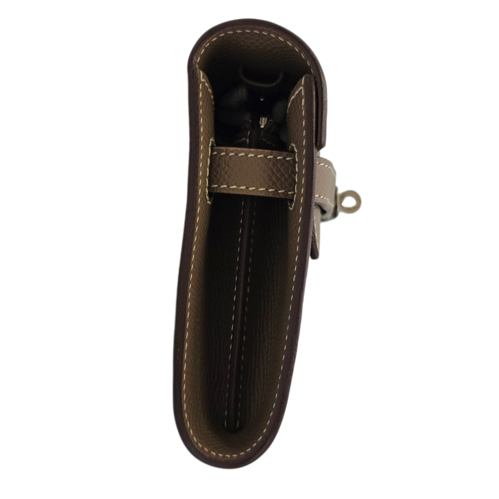 Kelly To Go  Étoupe Wallet in Epsom Palladium hardware