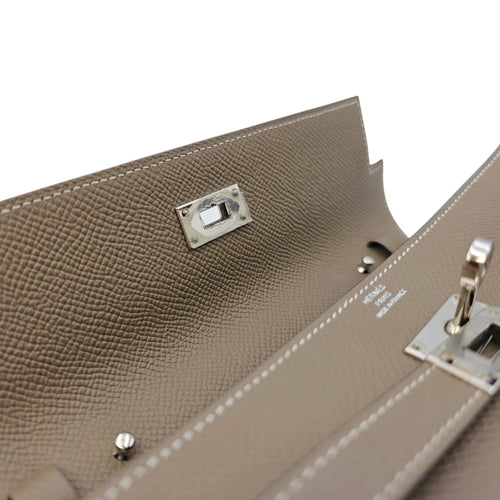 Kelly To Go  Étoupe Wallet in Epsom Palladium hardware