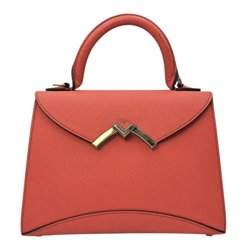 Rejane PM Red Top Handle Bag in Calfskin Silver hardware