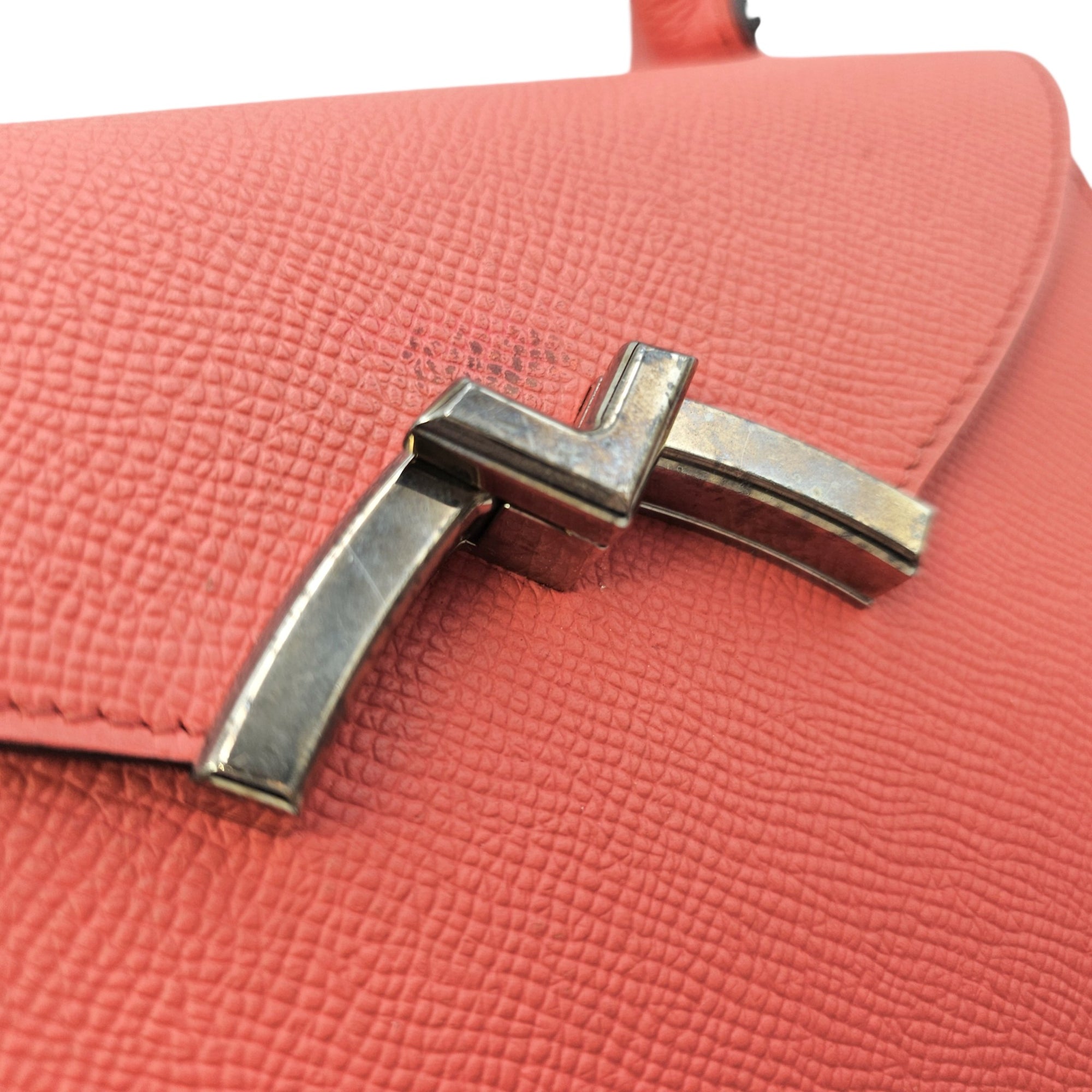 Rejane PM Red Top Handle Bag in Calfskin Silver hardware