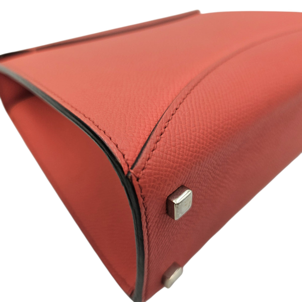 Rejane PM Red Top Handle Bag in Calfskin Silver hardware