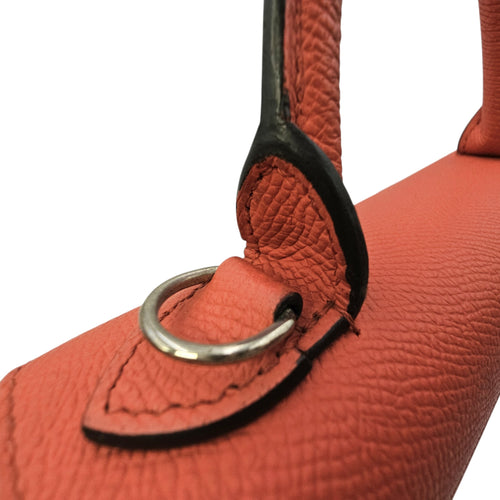 Rejane PM Red Top Handle Bag in Calfskin Silver hardware