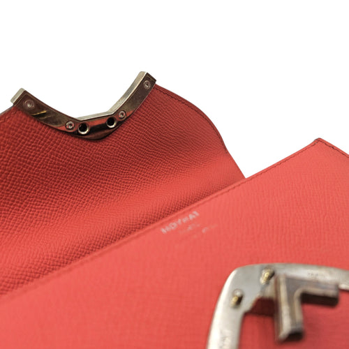 Rejane PM Red Top Handle Bag in Calfskin Silver hardware