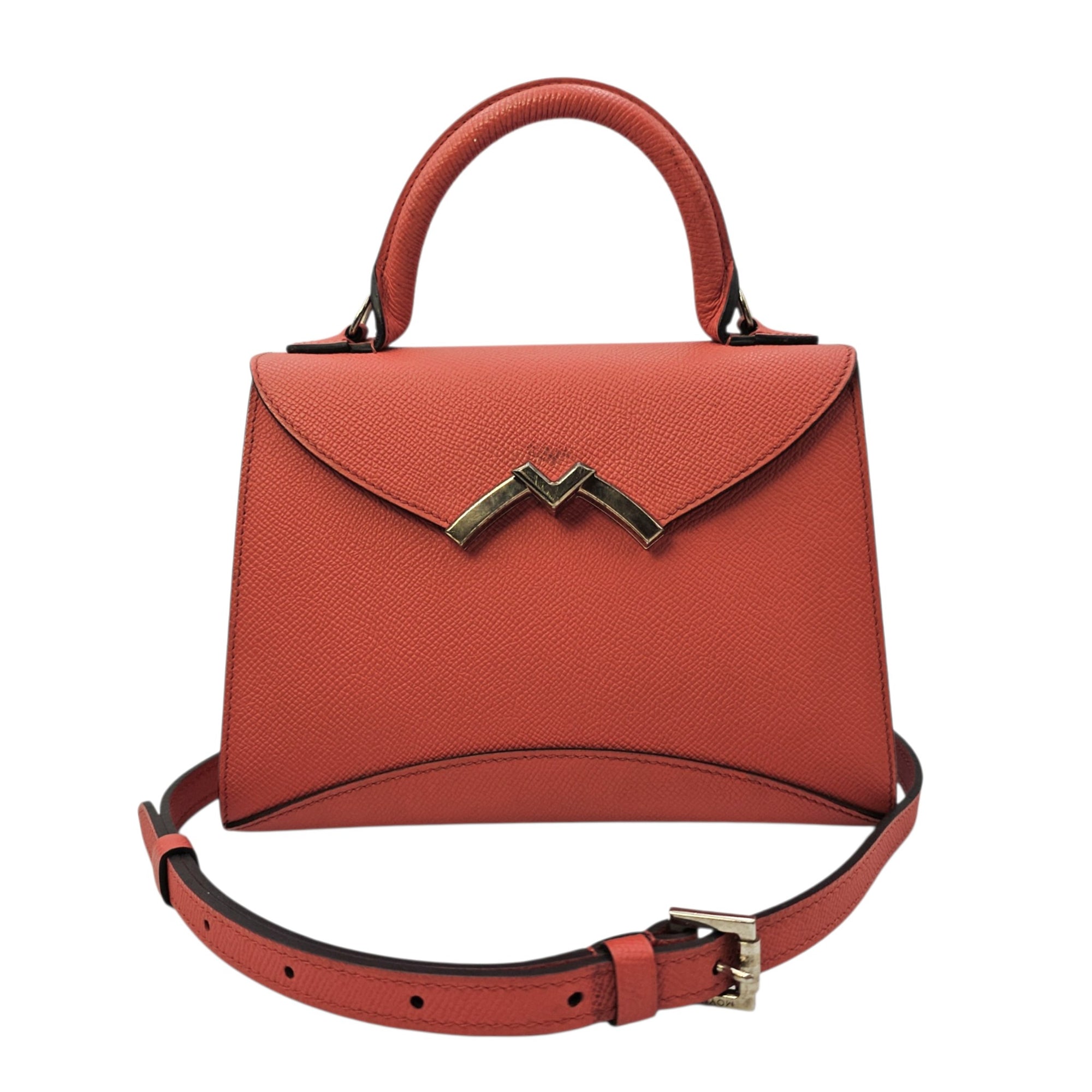 Rejane PM Red Top Handle Bag in Calfskin Silver hardware