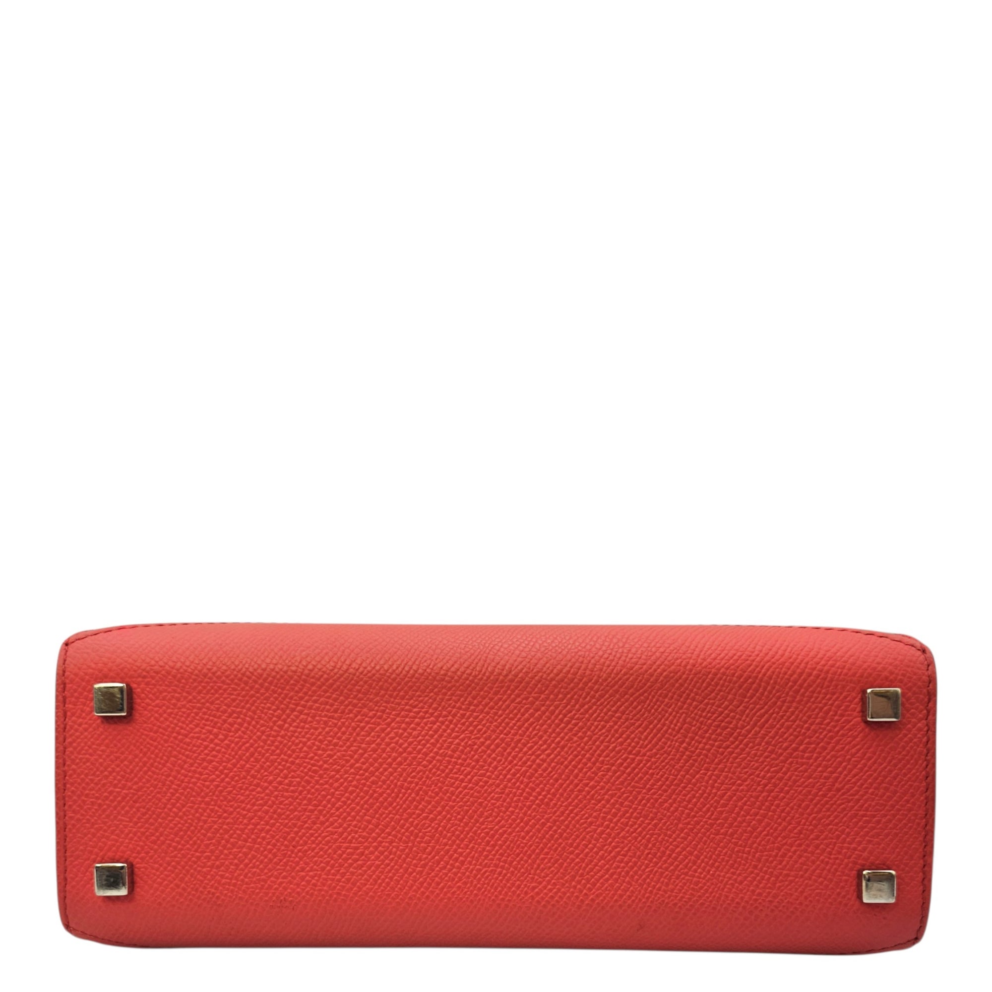 Rejane PM Red Top Handle Bag in Calfskin Silver hardware