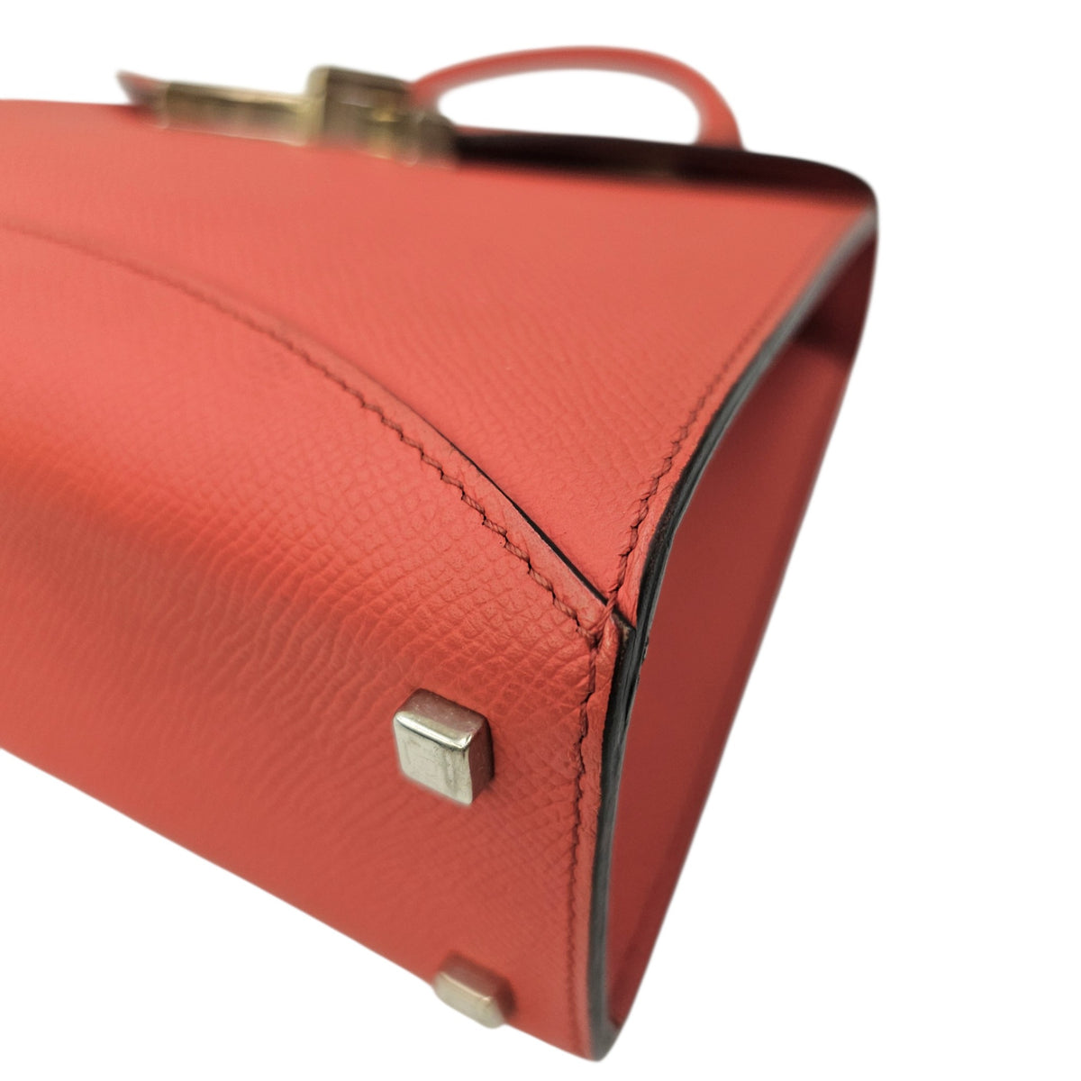 Rejane PM Red Top Handle Bag in Calfskin Silver hardware