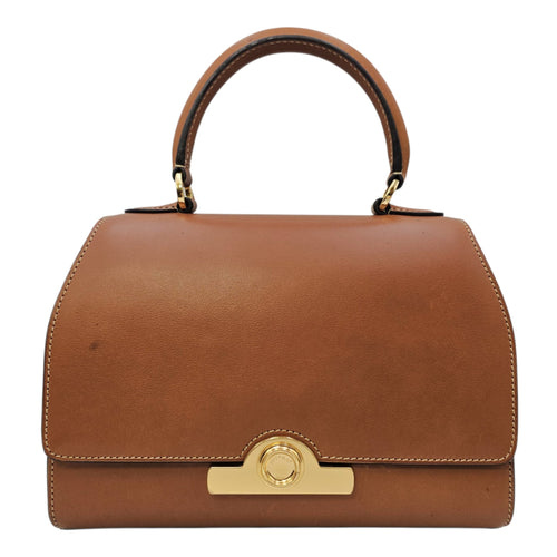 Rejane 23 Caramel Top Handle Bag in Calfskin Gold hardware