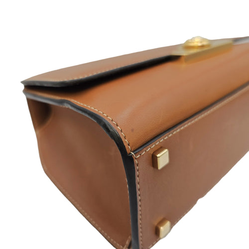 Rejane 23 Caramel Top Handle Bag in Calfskin Gold hardware