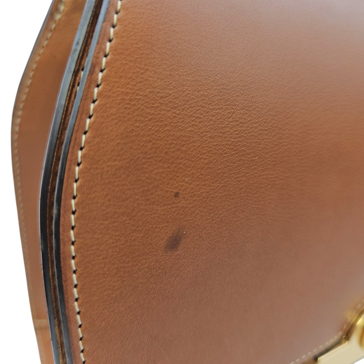 Rejane 23 Caramel Top Handle Bag in Calfskin Gold hardware