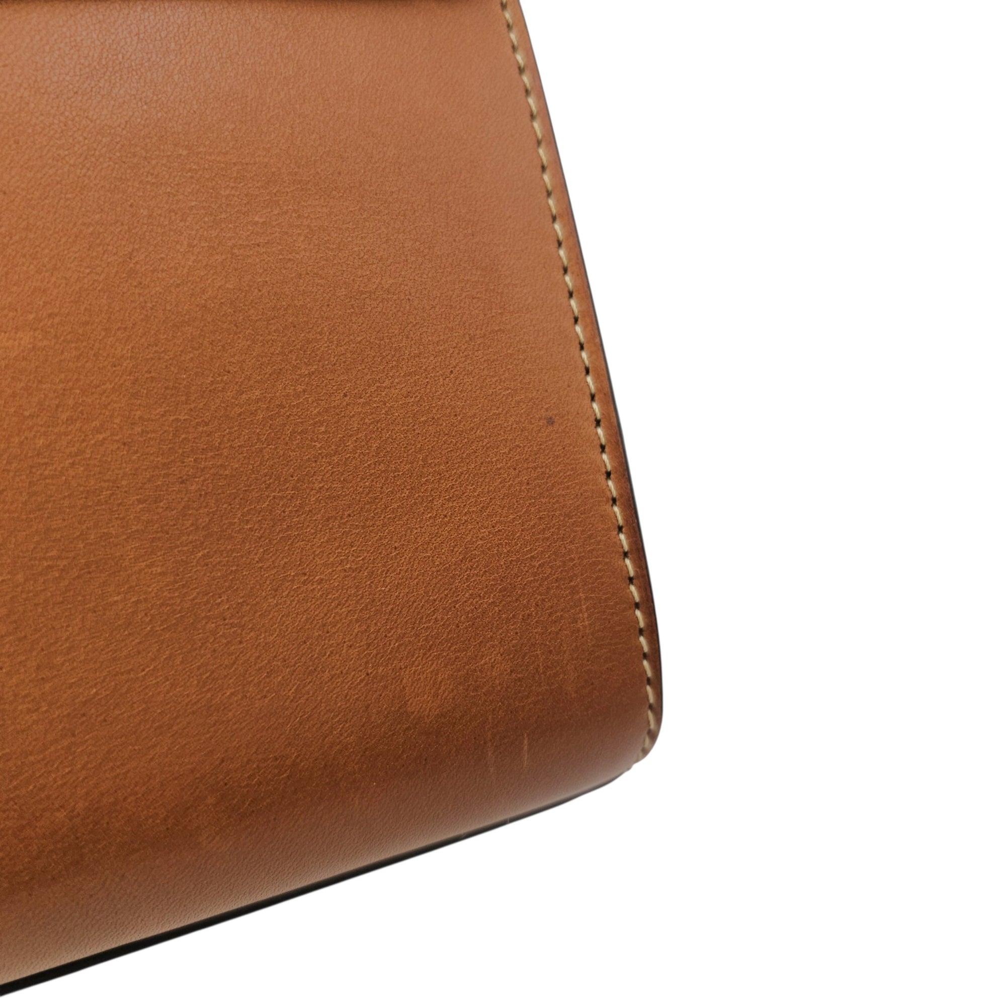 Rejane 23 Caramel Top Handle Bag in Calfskin Gold hardware