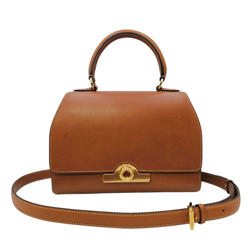 Rejane 23 Caramel Top Handle Bag in Calfskin Gold hardware