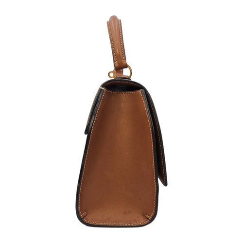 Rejane 23 Caramel Top Handle Bag in Calfskin Gold hardware