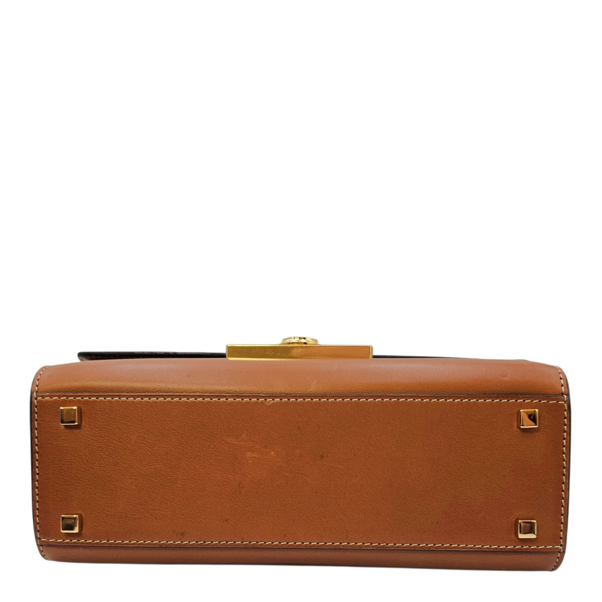 Rejane 23 Caramel Top Handle Bag in Calfskin Gold hardware