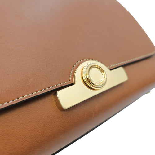 Rejane 23 Caramel Top Handle Bag in Calfskin Gold hardware