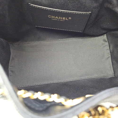 C25 Small Black Shoulder Bag in Caviar Leather Gold hardware