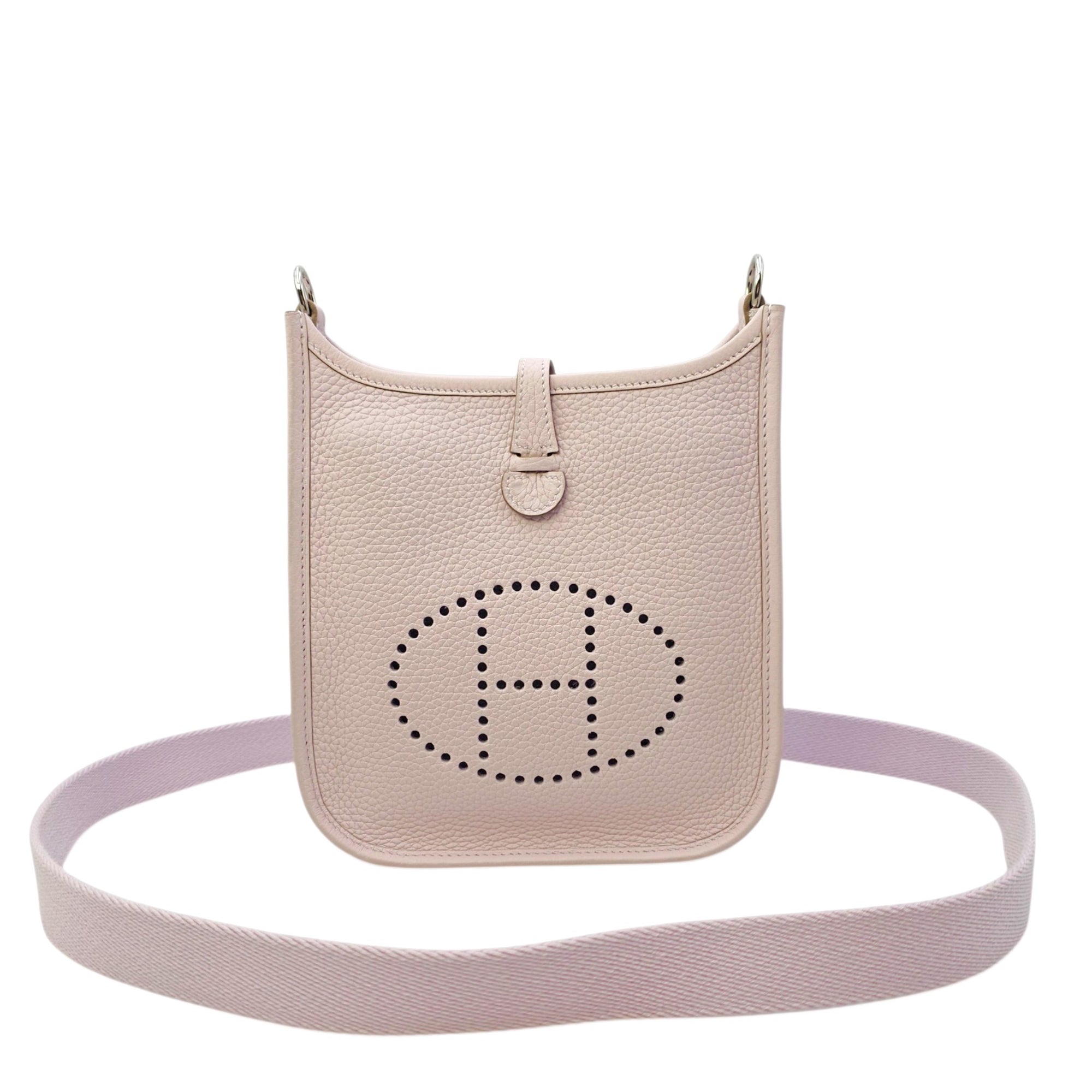Evelyne Mini Mauve Pale in Clemence Palladium hardware