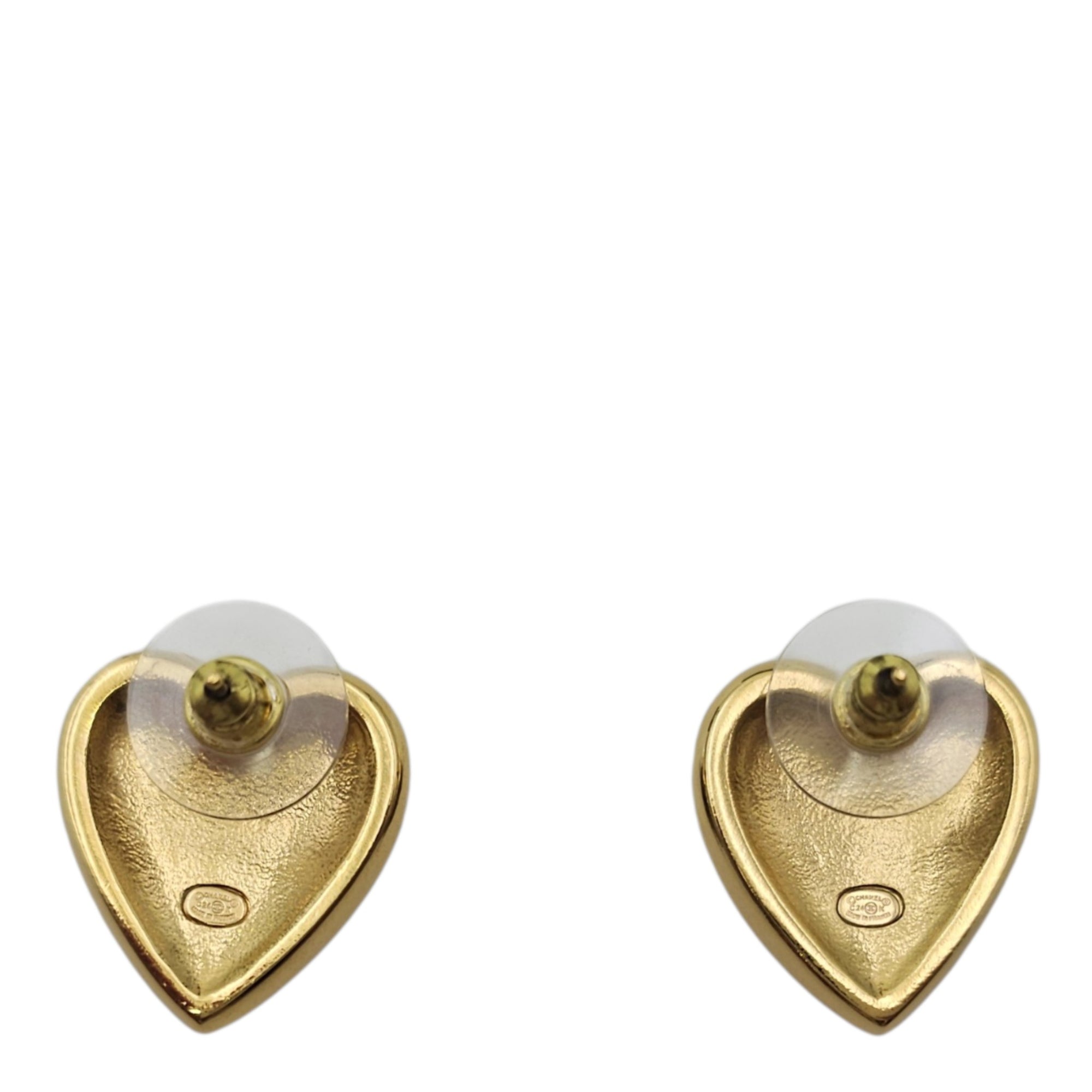 Heart shaped  Gold Earrings in Resin  Gold hardware