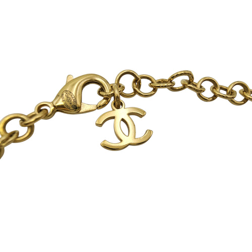 Heart Shaped Pendant with CC Logo Design  Gold Necklace  Gold hardware