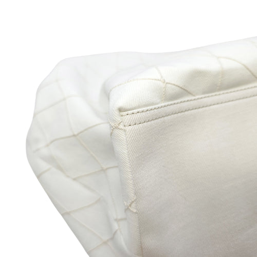 Shopping  Large White Shoulder Bag in Canvas Gold hardware