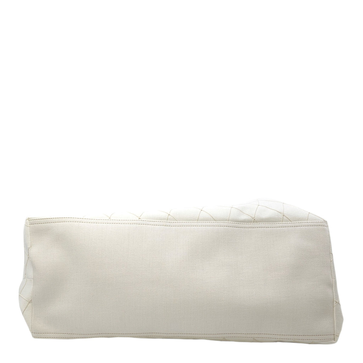 Shopping  Large White Shoulder Bag in Canvas Gold hardware