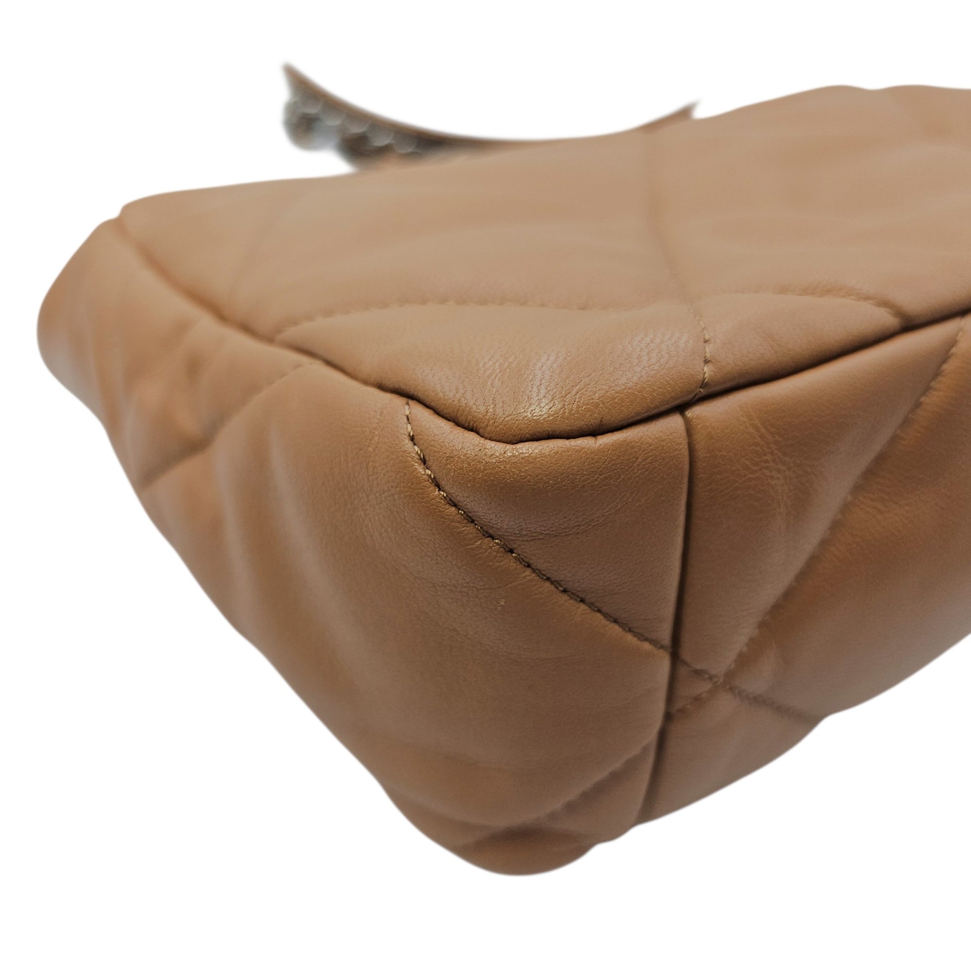 C19 Large Caramel Shoulder Bag in Goat Leather Mixed hardware
