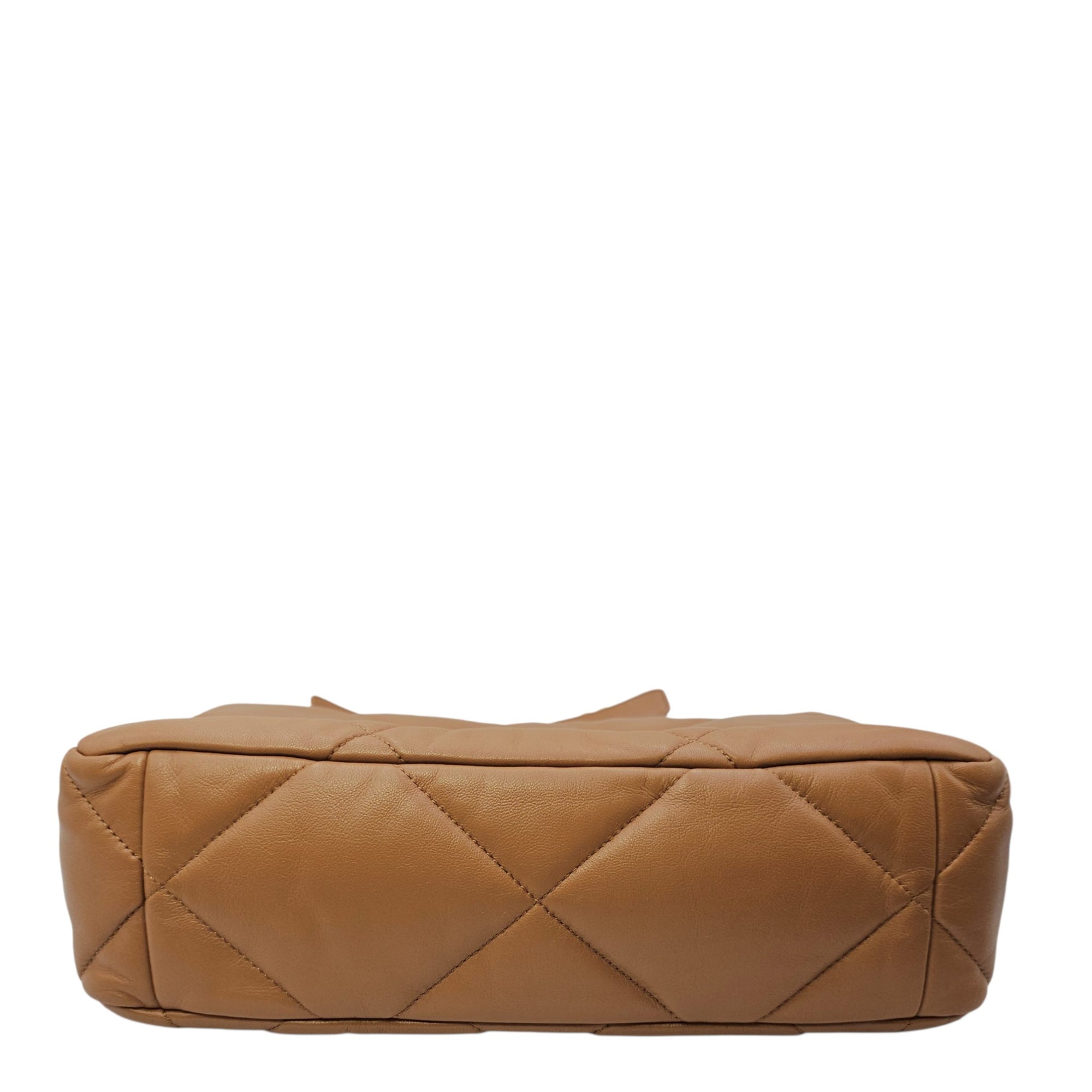 C19 Large Caramel Shoulder Bag in Goat Leather Mixed hardware