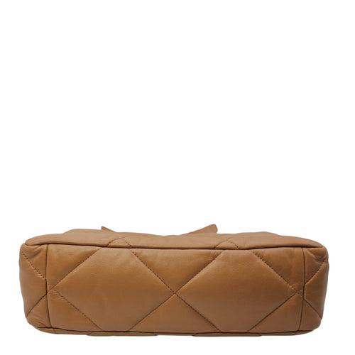 C19 Large Caramel Shoulder Bag in Goat Leather Mixed hardware