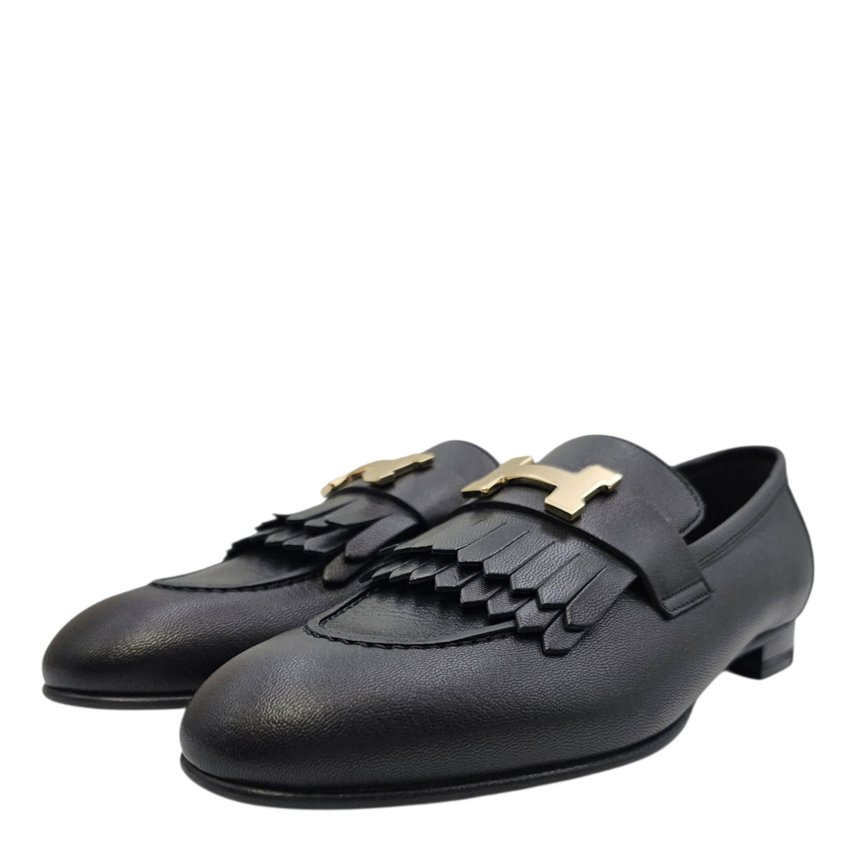 Royal Loafer. Sz: 38 Noir Loafers in Goat Leather Permabrass hardware