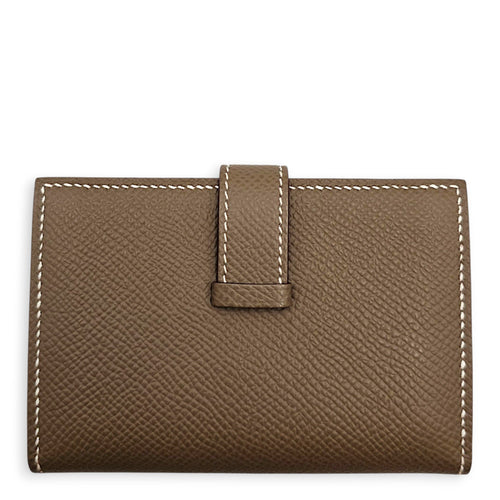 Bearn Mini Etoupe Wallet in Epsom Gold hardware