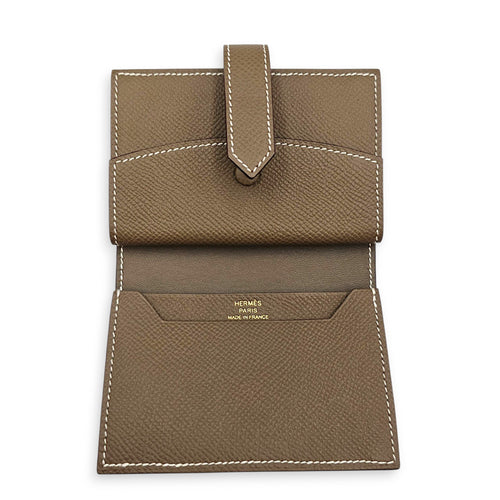 Bearn Mini Etoupe Wallet in Epsom Gold hardware