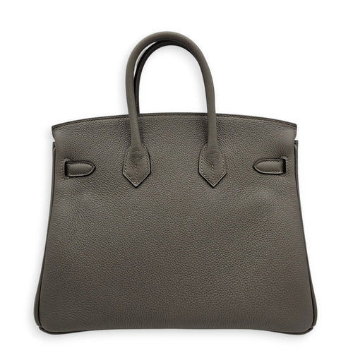 Birkin 25 Gris Meyer in Togo Permabrass hardware