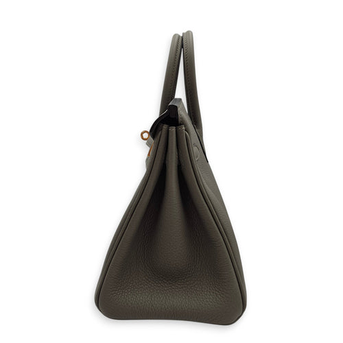 Birkin 25 Gris Meyer in Togo Permabrass hardware