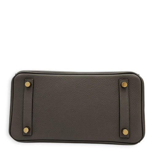 Birkin 25 Gris Meyer in Togo Permabrass hardware