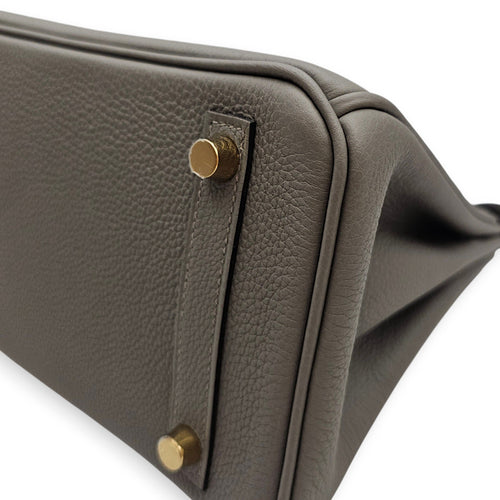 Birkin 25 Gris Meyer in Togo Permabrass hardware
