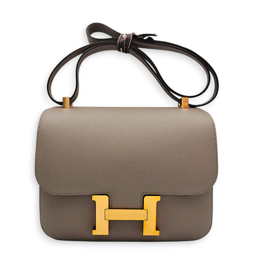 Constance 24 Gris Asphalt in Epsom Rose Gold hardware