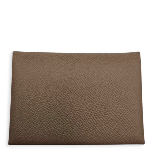Calvi Duo Etoupe Card Holder in Epsom Palladium hardware