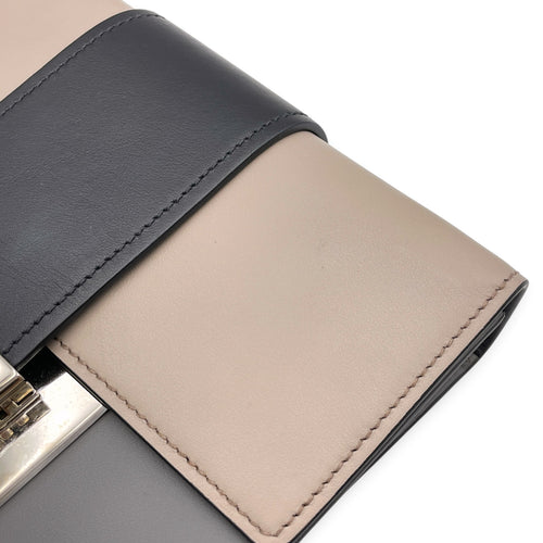 Plex Ribbon  Grey Shoulder Bag in Calfskin Silver hardware