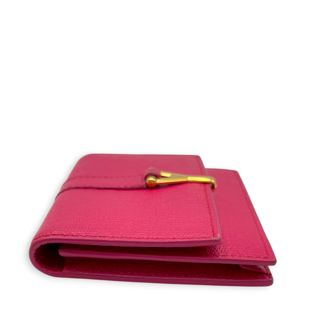 Ligue Y  Pink Card Holder in Calfskin Gold hardware